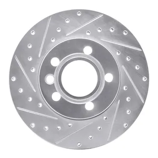 R1 Concepts EDZ-74042L Brake Rotor Drilled and Slotted Silver
